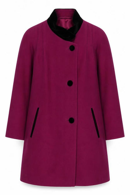 Womens UK Size 12 C&A Purple Overcoat