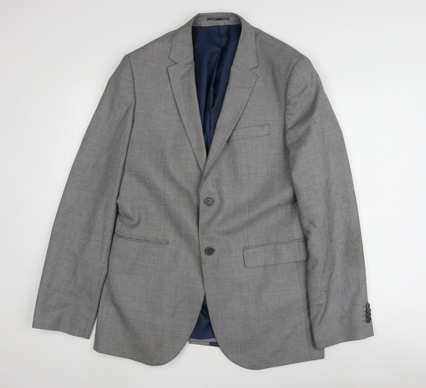 Mens UK Size 42 River Island Regular Grey Suit Jacket