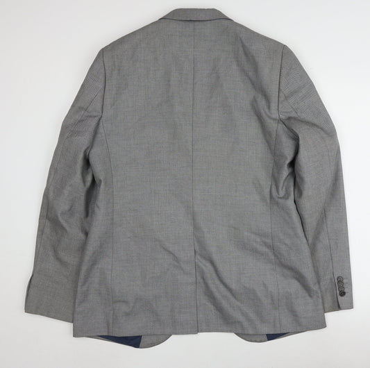 Mens UK Size 42 River Island Regular Grey Suit Jacket