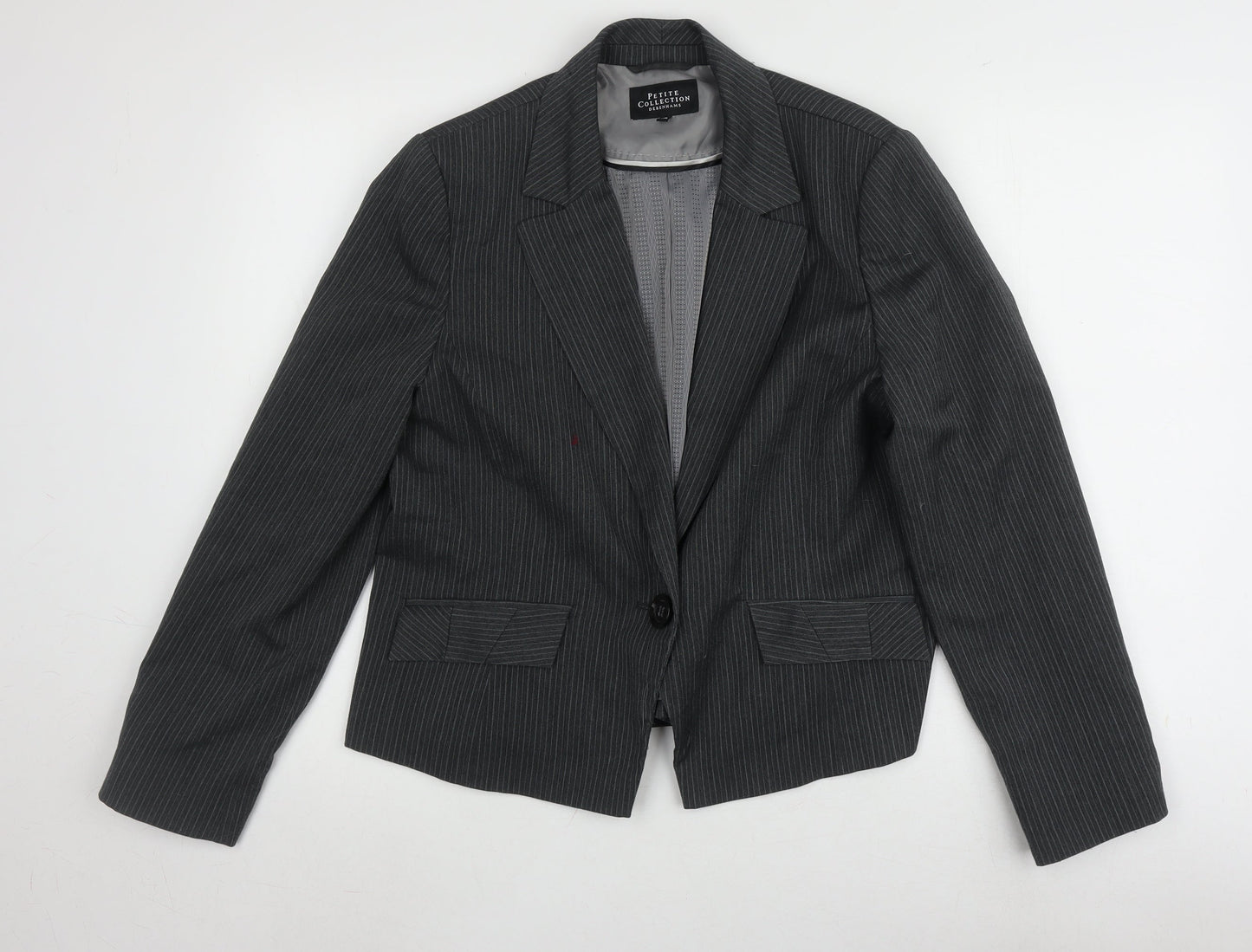 Debenhams Women’s Black Pinstripe Blazer Size 16 Petite