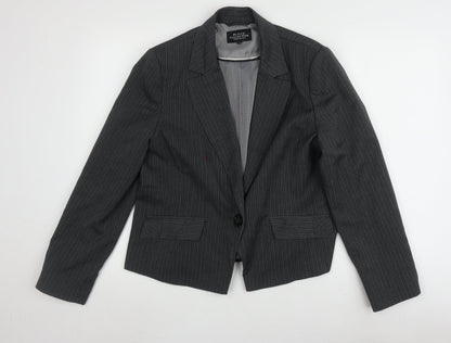 Debenhams Women’s Black Pinstripe Blazer Size 16 Petite
