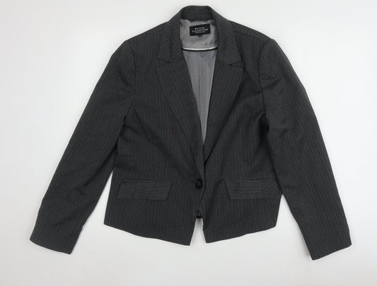 Debenhams Women’s Black Pinstripe Blazer Size 16 Petite
