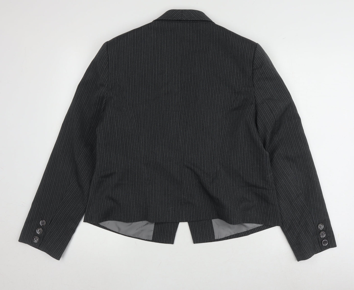 Debenhams Women’s Black Pinstripe Blazer Size 16 Petite