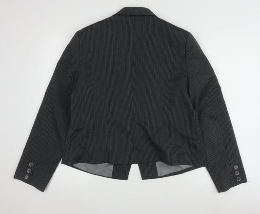 Debenhams Women’s Black Pinstripe Blazer Size 16 Petite