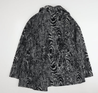 Isaac Mizrahi Women's Grey Geometric Coat M