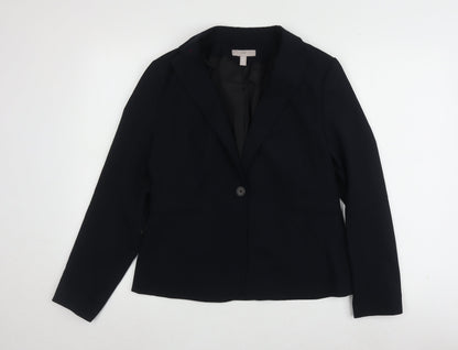 H&M Women's Black Blazer - Size 8, Regular Fit, Classic