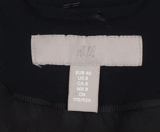 H&M Women's Black Blazer - Size 8, Regular Fit, Classic