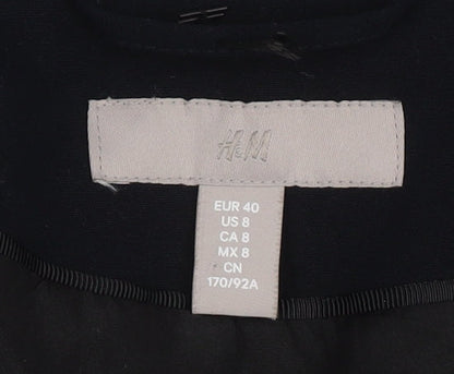 H&M Women's Black Blazer - Size 8, Regular Fit, Classic