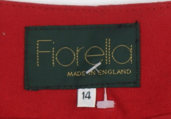 Fiorella Women's Red Wool Blazer, Size 14