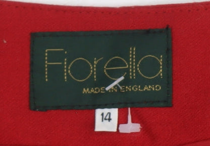 Fiorella Women's Red Wool Blazer, Size 14