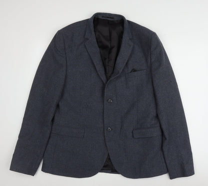 Mens UK Size 44 Topman Regular Blue Suit Jacket