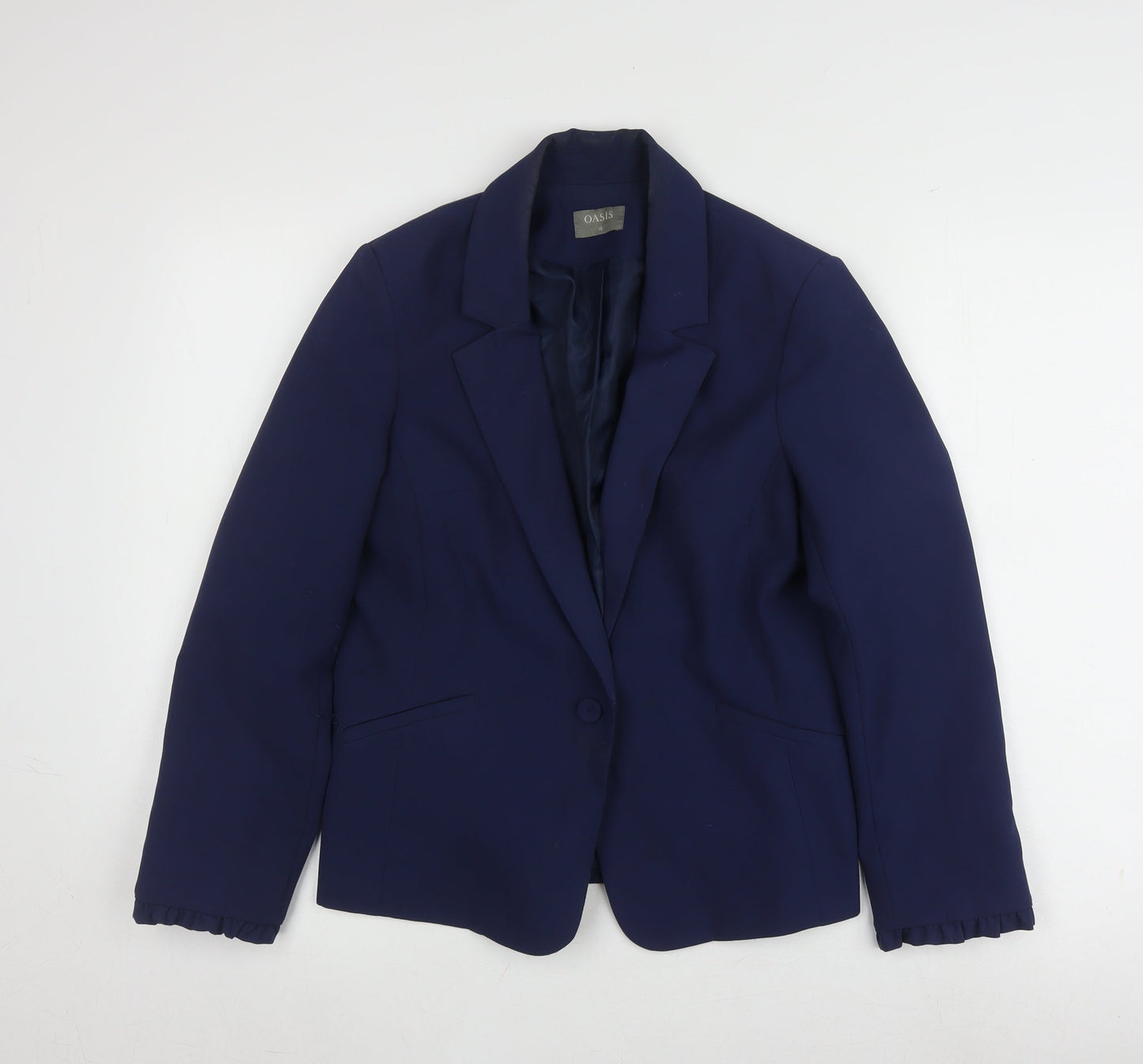 Oasis Women's Blue Blazer Size 10, Notch Lapel, Lined