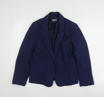 Oasis Women's Blue Blazer Size 10, Notch Lapel, Lined