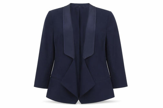 Front view of French Connection Women's Blue Blazer, size 12