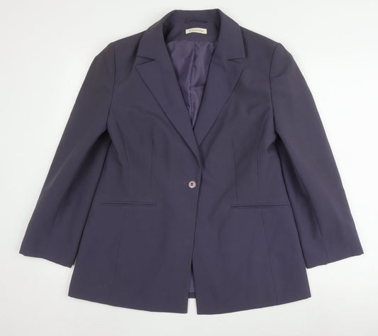 Womens UK Size 14 Collection Regular Purple Blazer