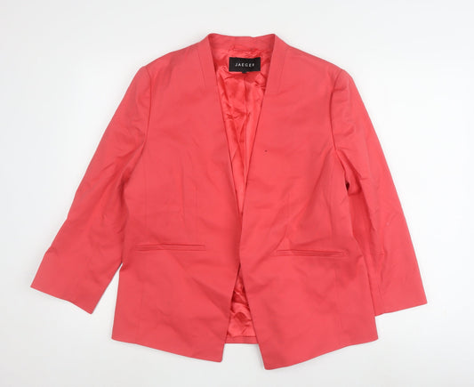 Jaeger Women's Pink Blazer UK Size 16 Workwear Jacket