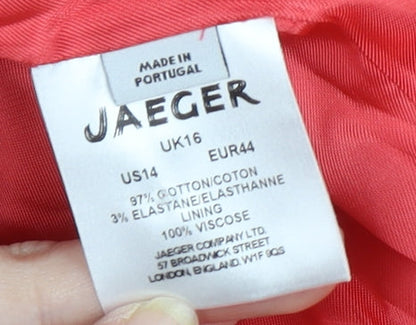 Jaeger Women's Pink Blazer UK Size 16 Workwear Jacket