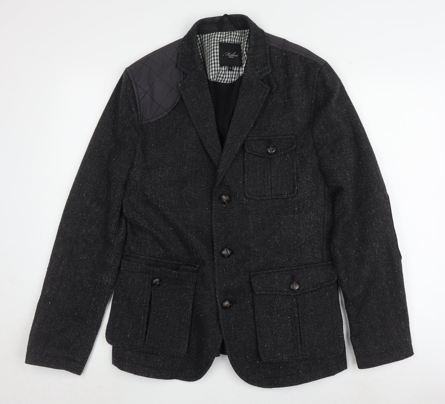Method London Men's Grey Blazer M, Inner Pockets, Autumn