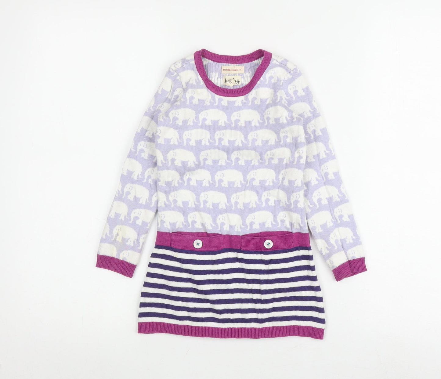 Hatley Girls Multicoloured Elephant Dress, Size 4 Years