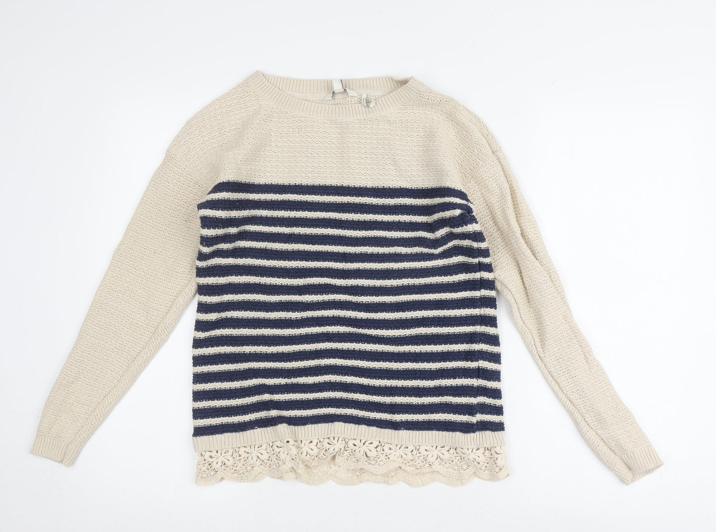 Womens UK Size 8 FatFace Ivory Pullover Jumper