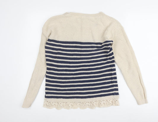 Womens UK Size 8 FatFace Ivory Pullover Jumper