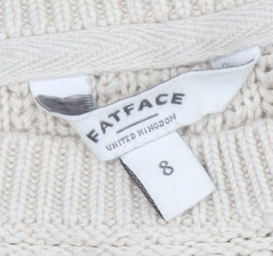 Womens UK Size 8 FatFace Ivory Pullover Jumper