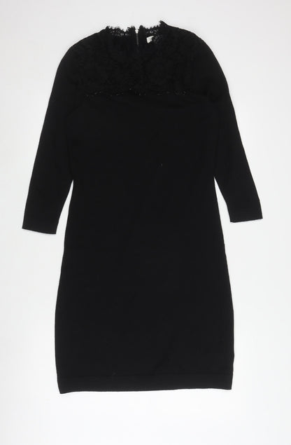 Monsoon Black Women's Dress, Size S, Elegant Lace Zip