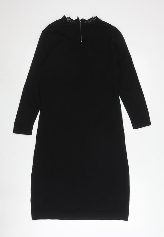 Monsoon Black Women's Dress, Size S, Elegant Lace Zip
