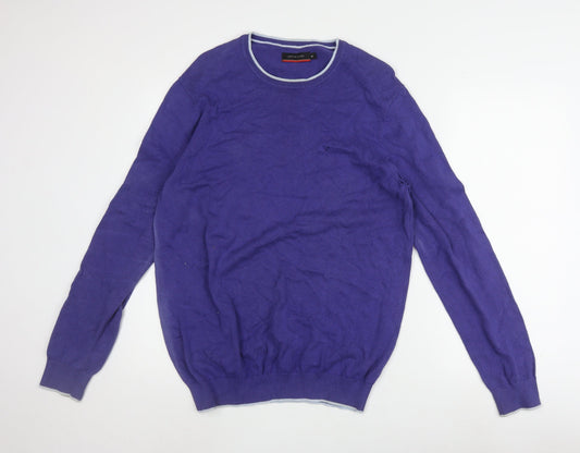 Pierre Cardin Men's Purple Pullover Jumper, M, Cotton