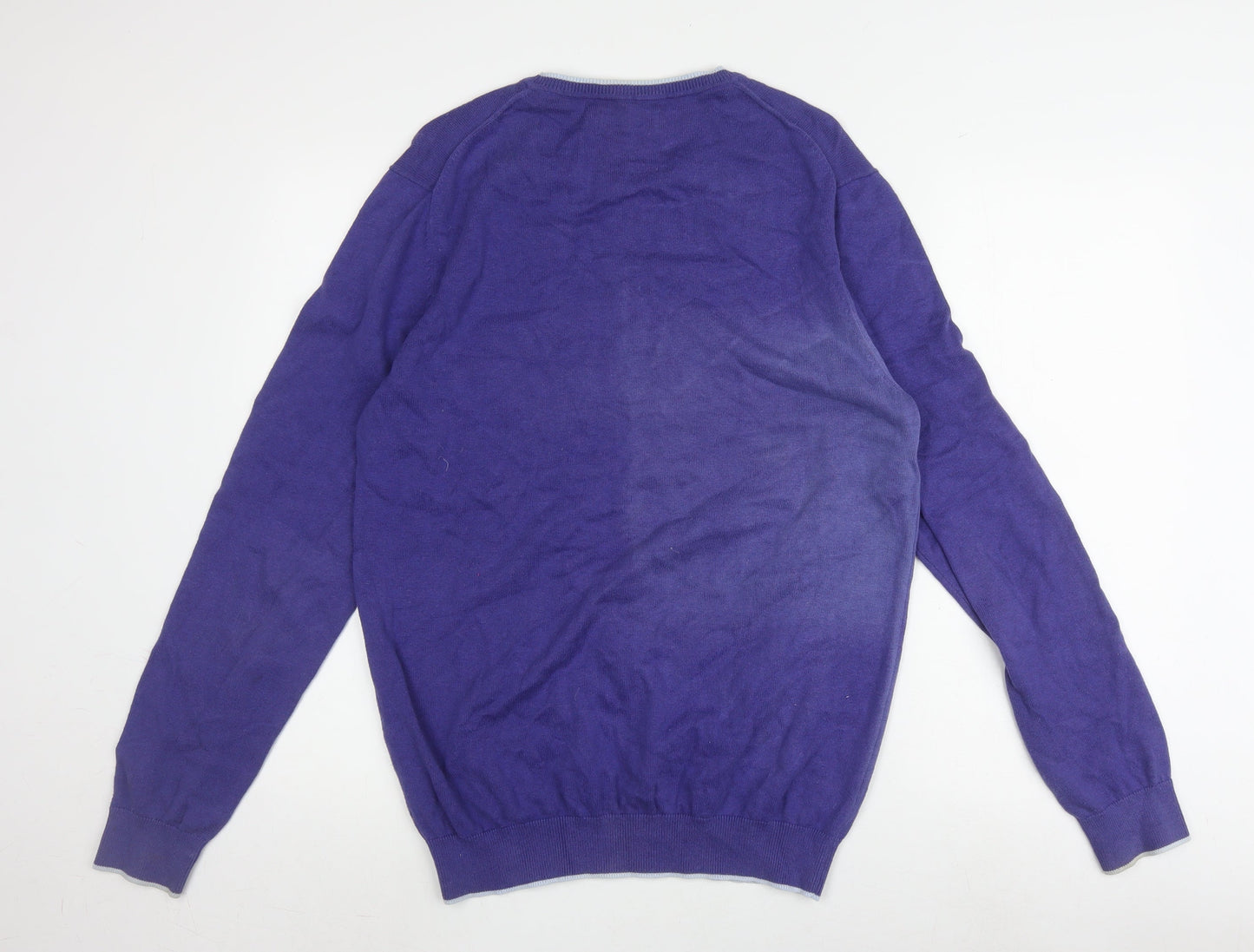 Pierre Cardin Men's Purple Pullover Jumper, M, Cotton