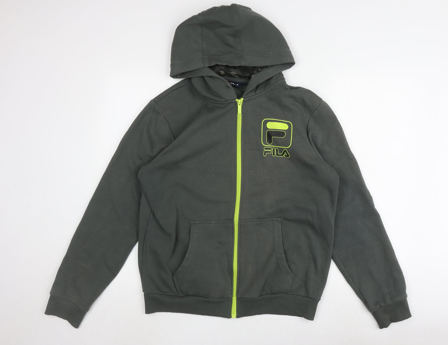 Mens UK Size S FILA Grey Full Zip Hoodie