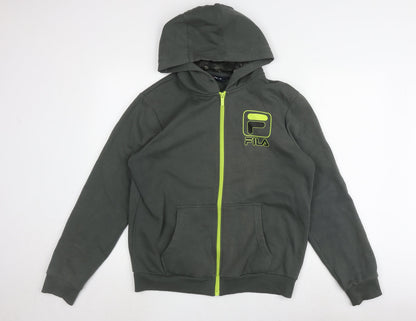 Mens UK Size S FILA Grey Full Zip Hoodie
