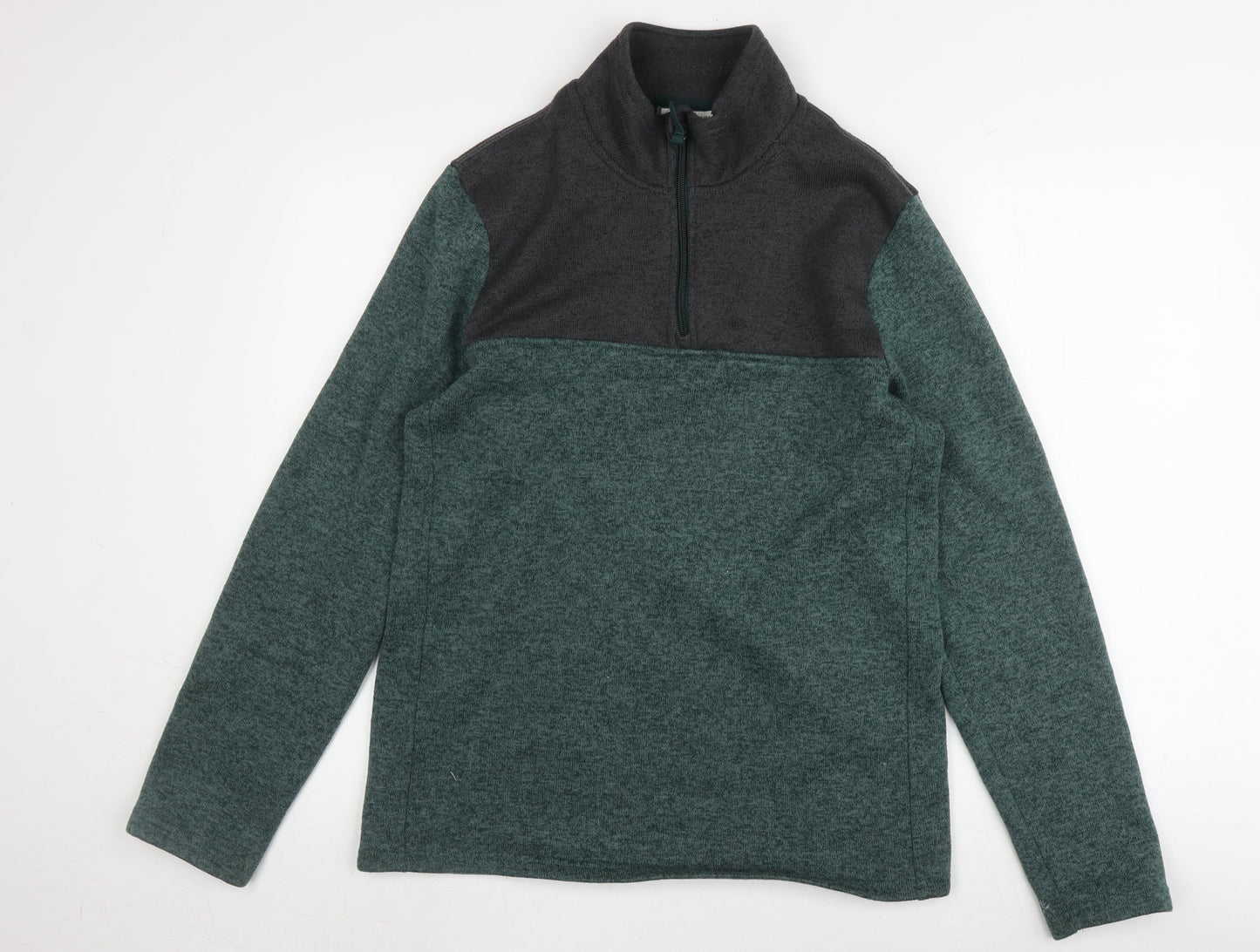 Mens UK Size L Mountain Warehouse Green 1/4 Zip Sweatshirt