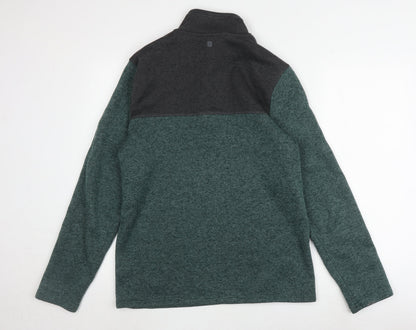 Mens UK Size L Mountain Warehouse Green 1/4 Zip Sweatshirt
