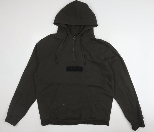 Mens UK Size 2XL GUESS Black Pullover Hoodie