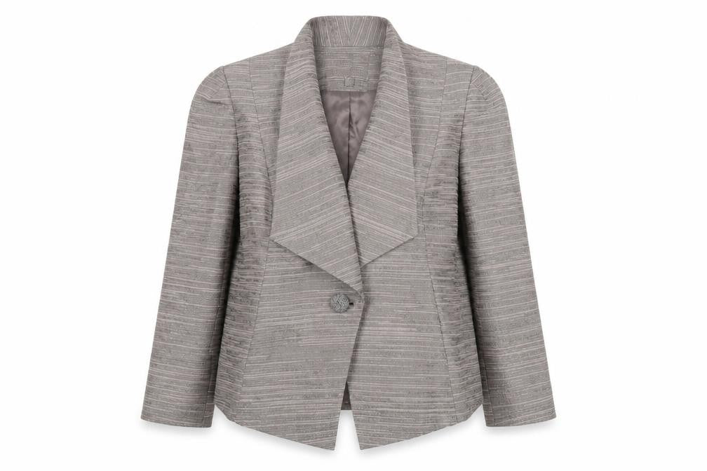 Country Casuals Grey Women Suit Jacket, Size 12, Classic Style