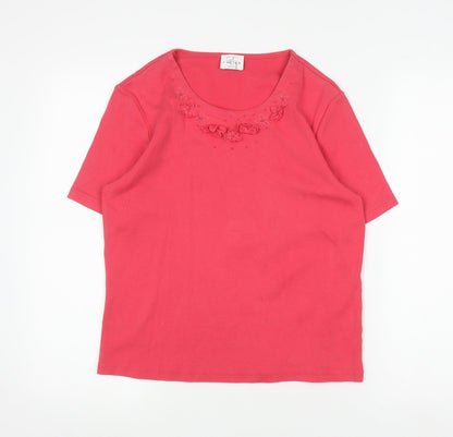 Womens UK Size 10 Eastex Red Basic T-Shirt