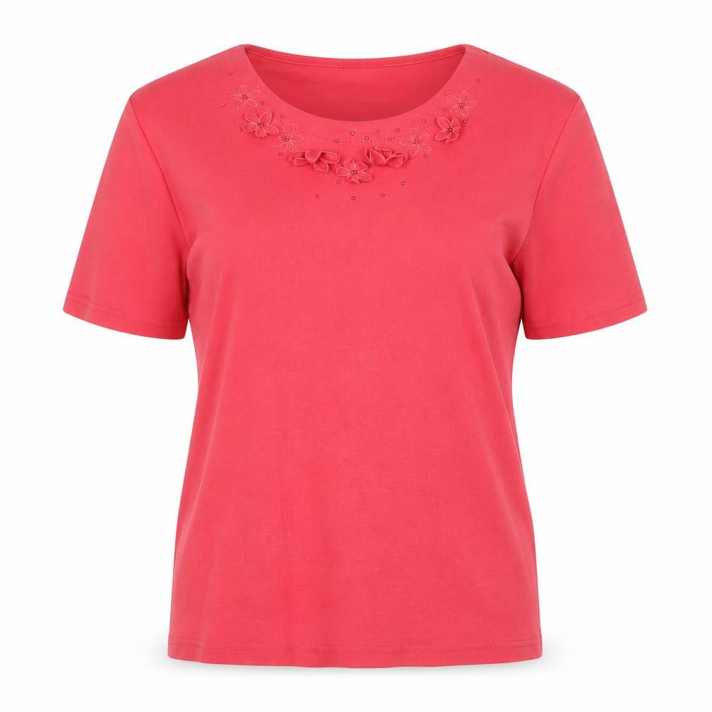 Womens UK Size 10 Eastex Red Basic T-Shirt