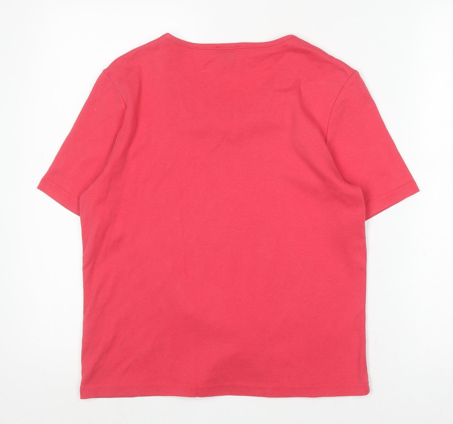 Womens UK Size 10 Eastex Red Basic T-Shirt