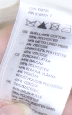 H&M Women's Ivory Suit Jacket Size 10 Lined Metallic