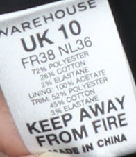 Warehouse Black Women's Tuxedo Jacket UK 10