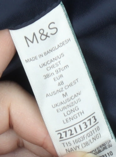 Mens UK Size 38 Marks and Spencer Regular Blue Suit Jacket