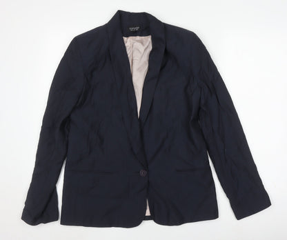 Topshop Women's Blue Blazer Size 12 Business Lined