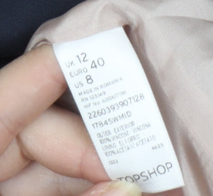 Topshop Women's Blue Blazer Size 12 Business Lined