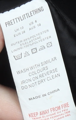 PrettyLittleThing Women’s Black Blazer, Size 10, Slim Fit