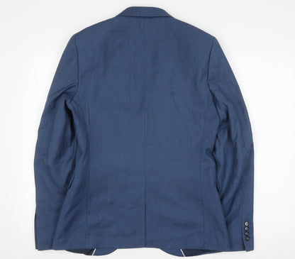 Mens UK Size 38 Topman Regular Blue Suit Jacket