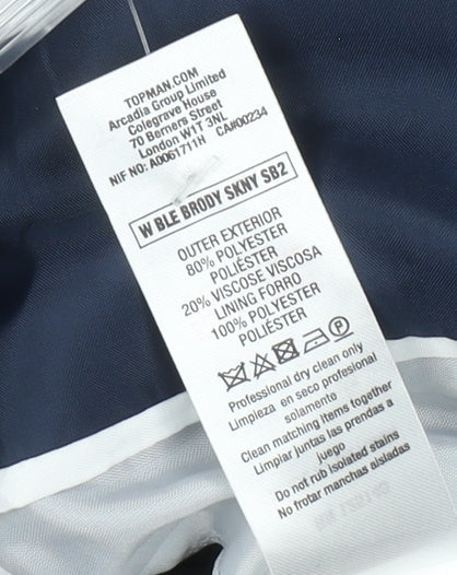 Mens UK Size 38 Topman Regular Blue Suit Jacket