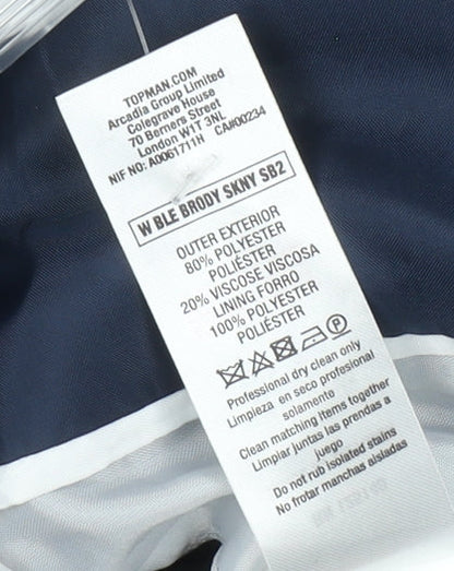 Mens UK Size 38 Topman Regular Blue Suit Jacket