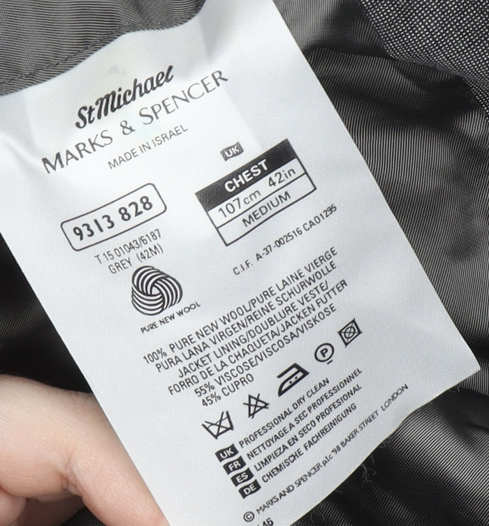 Mens UK Size 42 Marks and Spencer Regular Grey Suit Jacket
