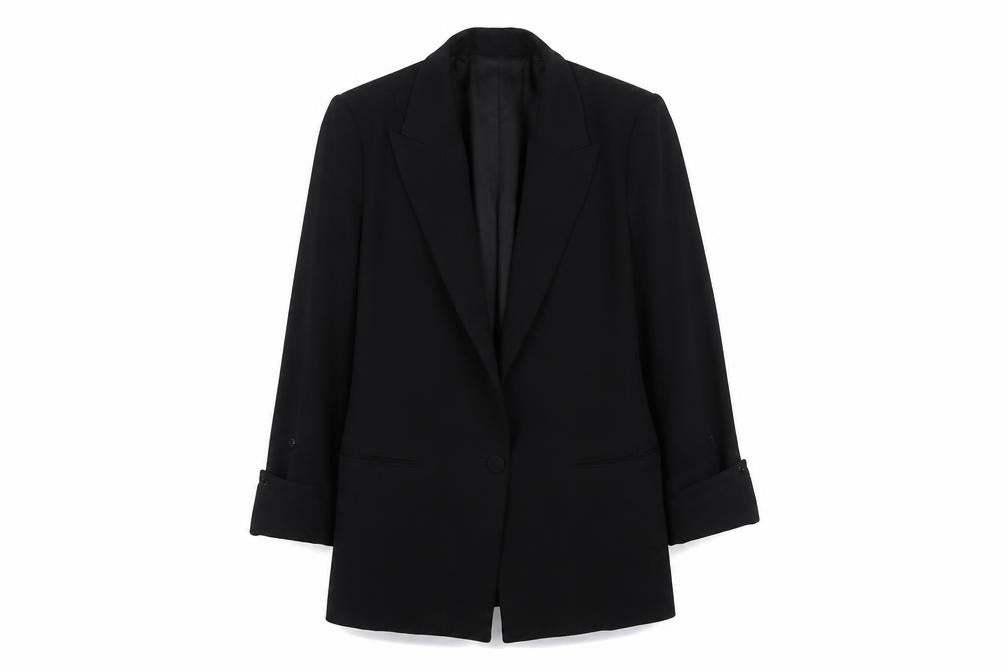Mango Women's Black Blazer, Size M, Single-Breasted